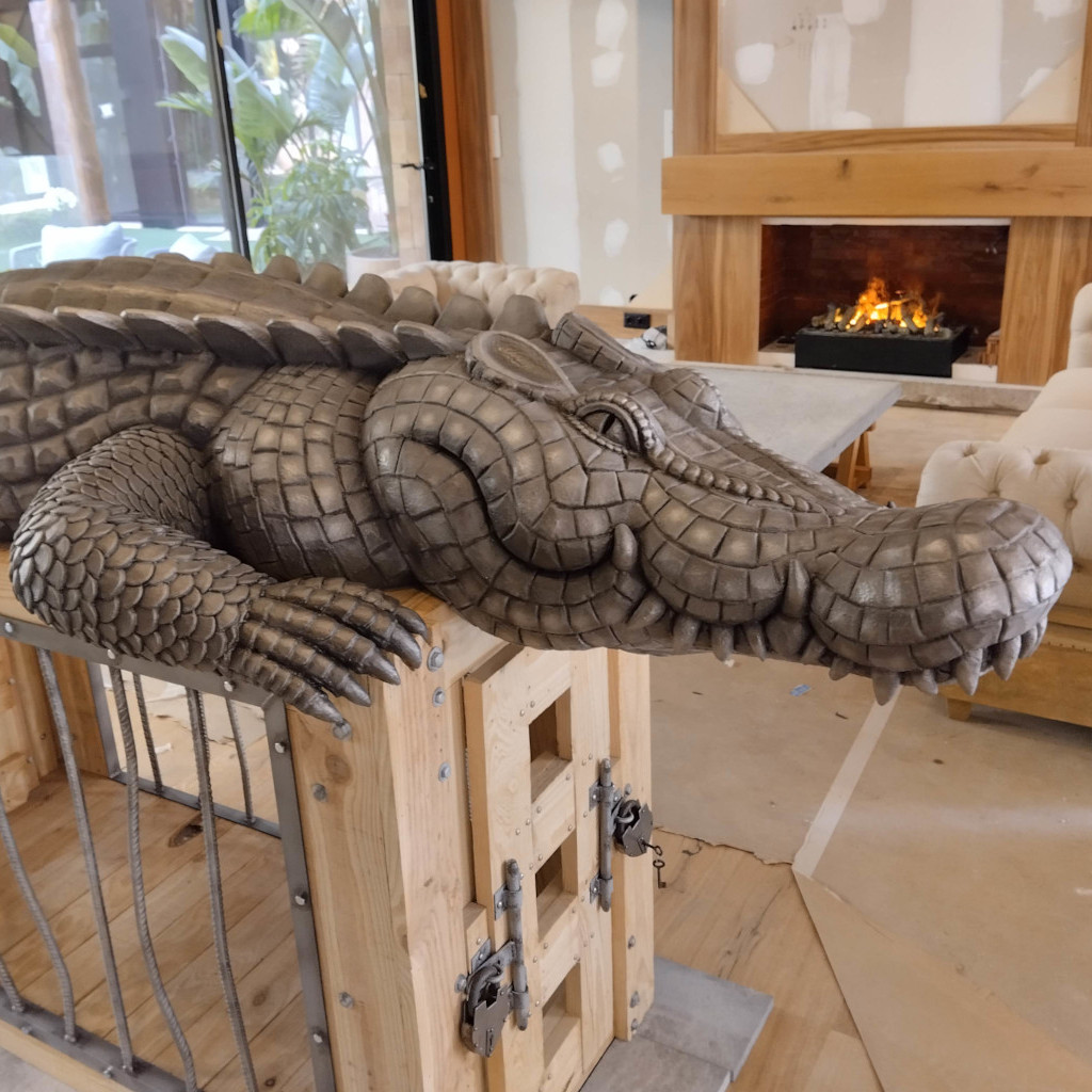 cocodrilo para saman hotel boutique-escultura en poliespan-escultura en porex